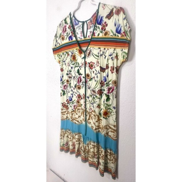 Johnny Was Felix Trapeze Floral & Striped Banboo Midi Casual Dress Medium M - Picture 3 of 14